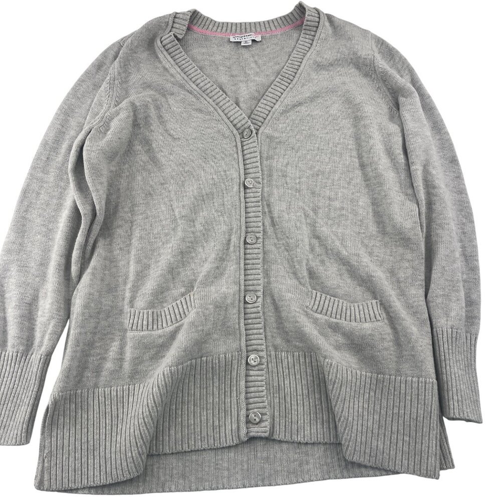 Isaac Mizrahi Live Essentials Womens Xl Gray Cotton‎ Rayon Cardigan Sweater